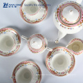 15pcs Royal Design en céramique Canister Tea Coffee Sugar Set, ancien ensemble de café en porcelaine